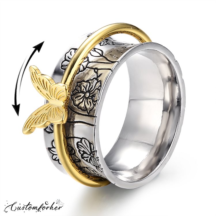 Give Yourself Time Butterfly Ring Band