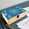 Mandala DIY Diamant Kunst Aufbewahrungsbox aus Holz mit Verschluss Schreibtisch-Organizer