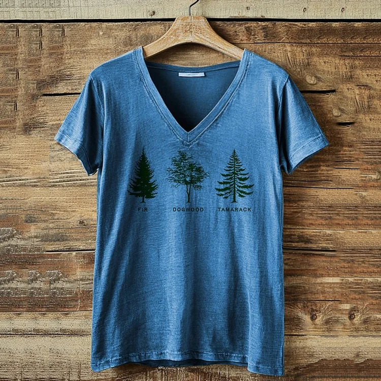 VChics Women's Fdt Tree Print Casual T-shirt