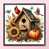 Red Bird Pumpkin Cottage-11CT Stamped Cross Stitch 40*40cm/15.75*15.75in tapestrymarket