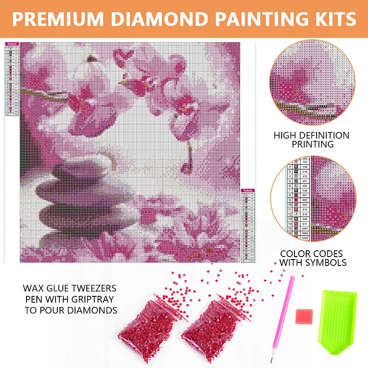 Peach Flower Diamond Painting Kit