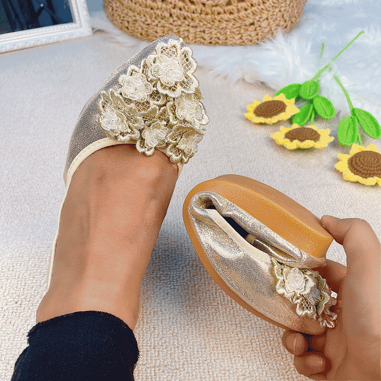 vanccy  Casual Comfort Dressy Flats For Wedding Bling Sparkly Bridal Shoes CF206 QueenFunky