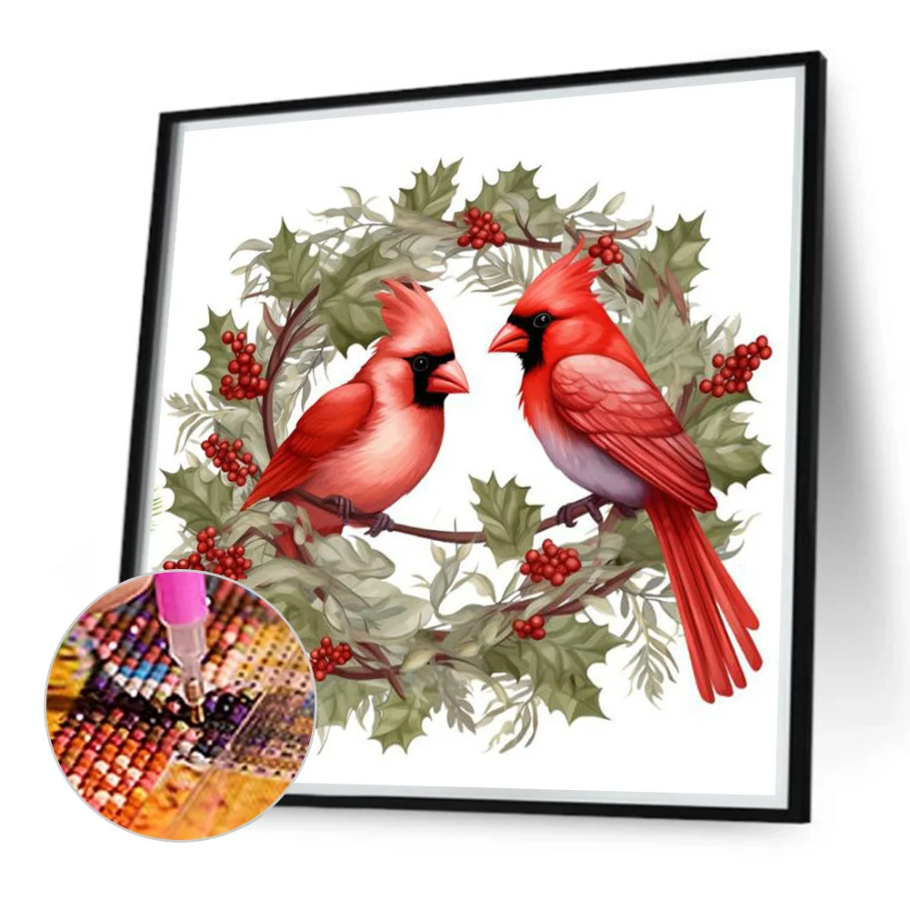 Diamond Painting - Full Round Drill - Nordic Cardinal(Canvas|40*40cm)