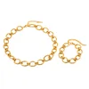 Chic Oval Chain 18K Golden Necklace Bracelet