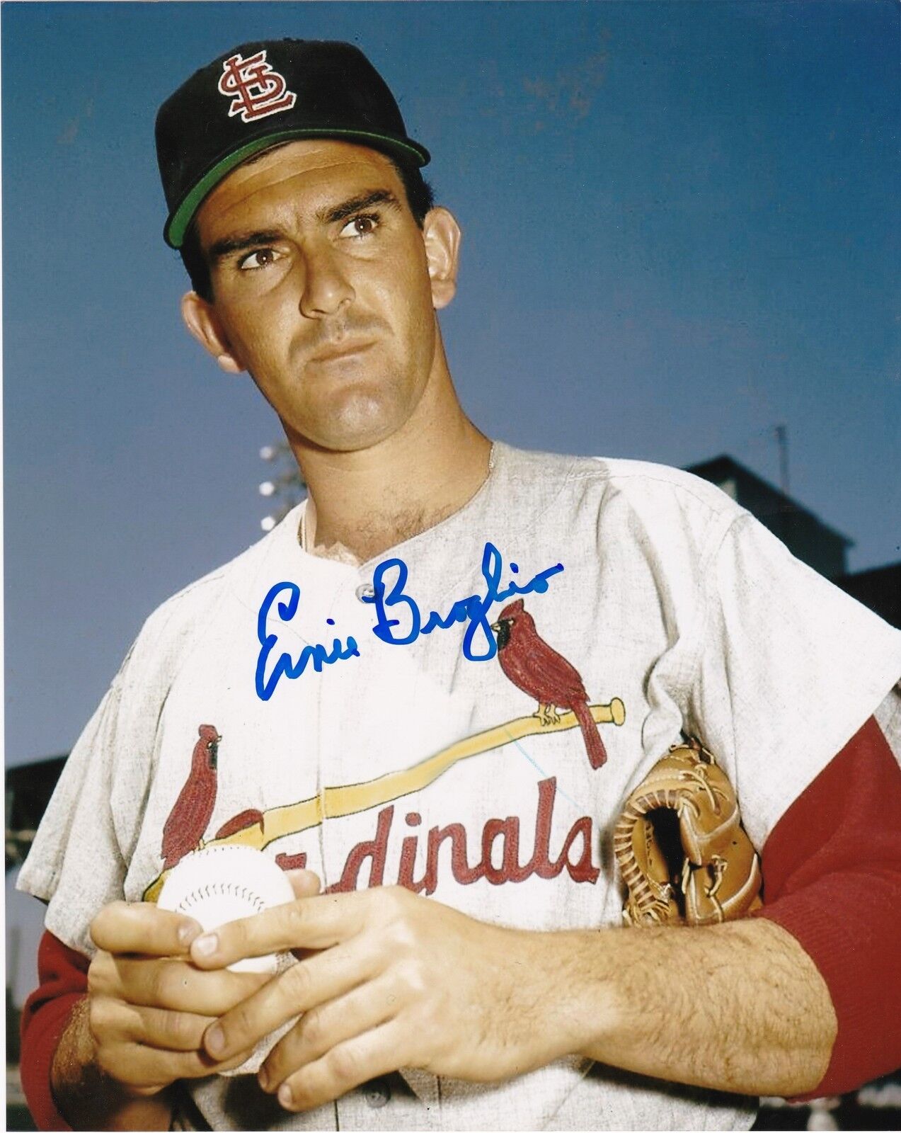 ERNIE BROGLIO ST. LOUIS CARDINALS ACTION SIGNED 8x10