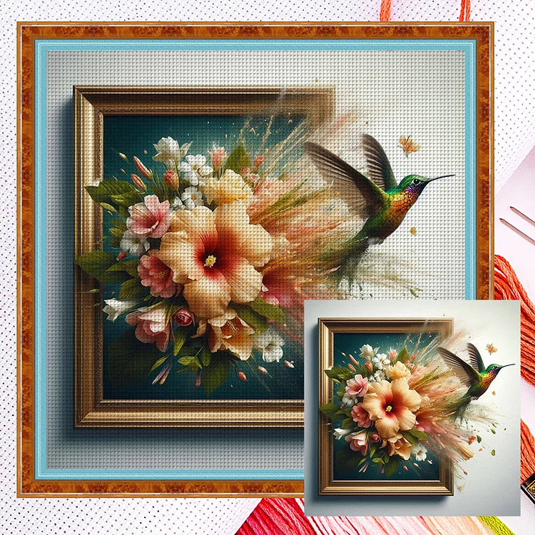 『YiShu』Hummingbird - 14CT Counted Eco-Friendly Cotton Thread Cross Stitch(40*40cm)