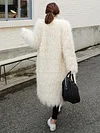 Fashion Faux Fur Solid Color Loose Long Sleeves Coat