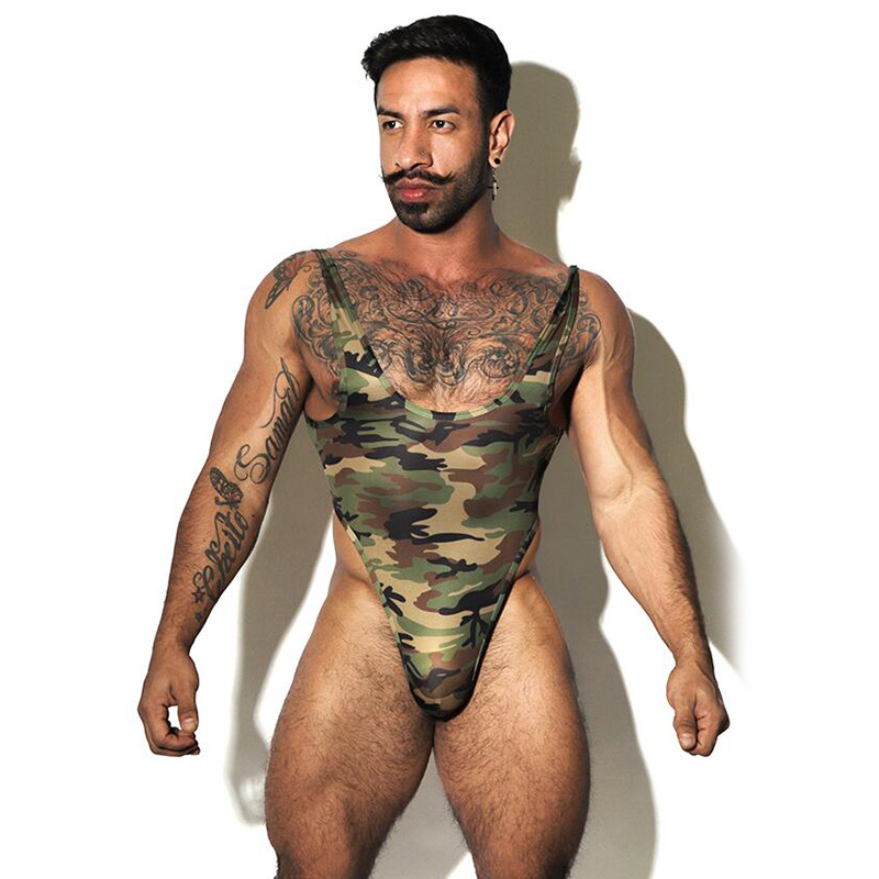 Men's Camouflage Print Sexy Jumpsuit