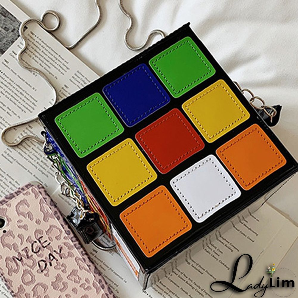 Multicolor Casual Patchwork Contrast Zipper Bags