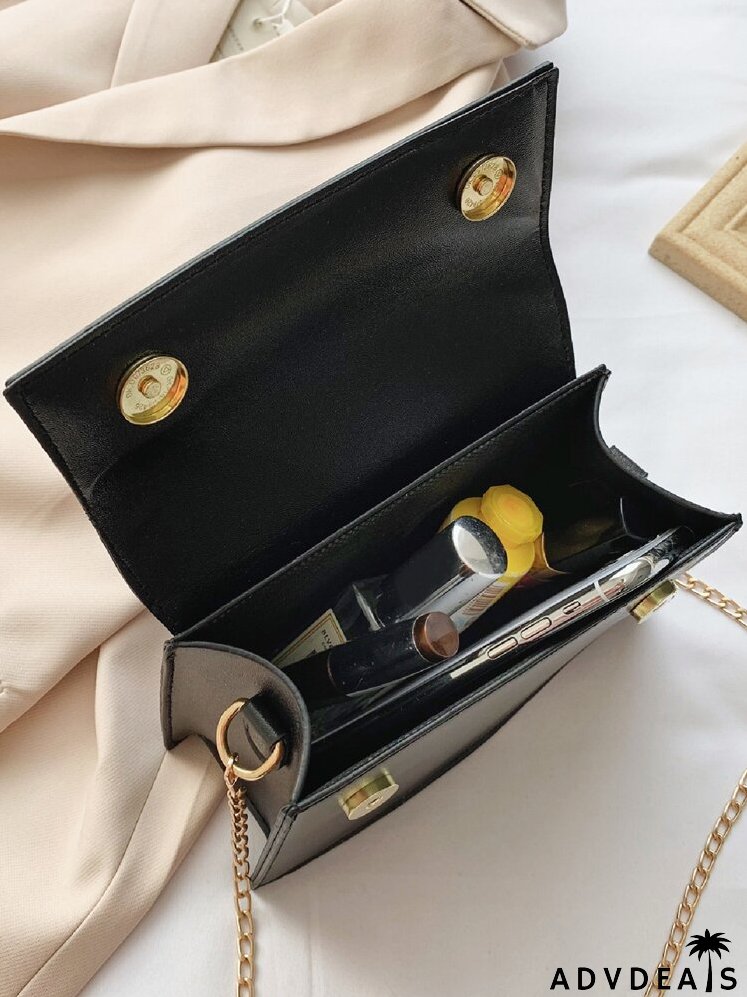 Flap Trapezoid Satchel Bag