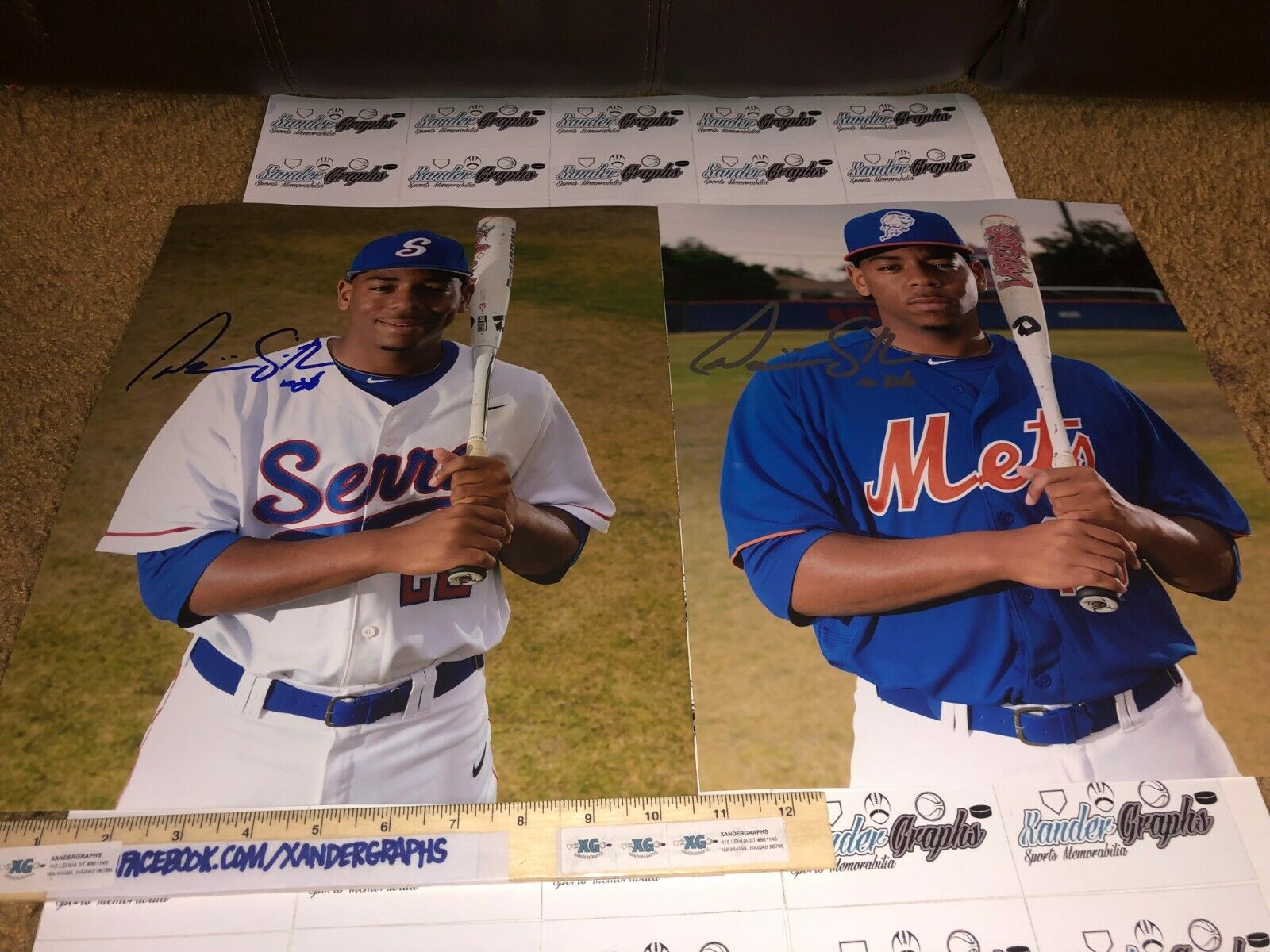 DOMINIC SMITH NEW YORK METS SIGNED AUTOGRAPHED 11X14 BASEBALL Photo Poster paintingGRAPH LOT (2)