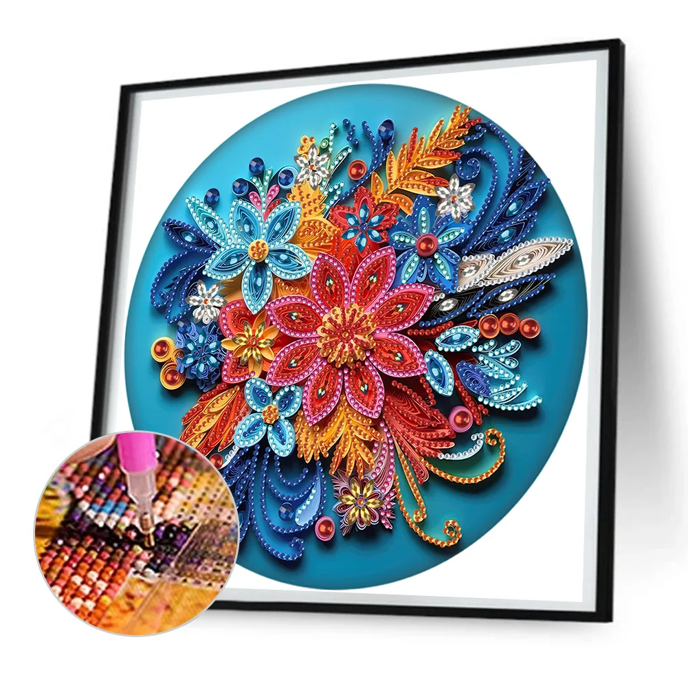 Diamond Painting - Partial Special Shaped Drill - Flower(Canvas|30*30cm)