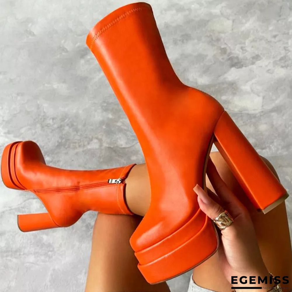 Tangerine Red Casual Patchwork Solid Color Shoes | EGEMISS