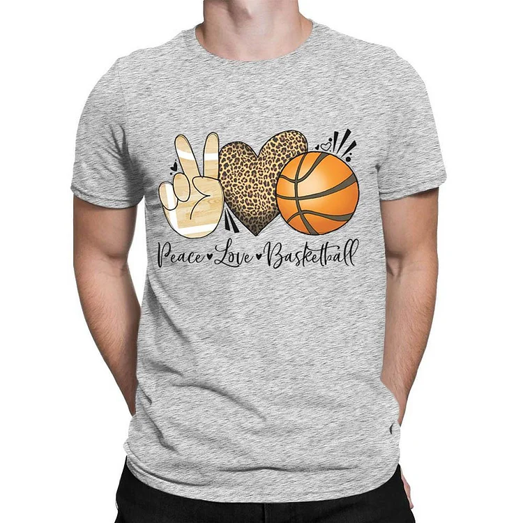 Peace Love Basketball Men's T-shirt-Annaletters