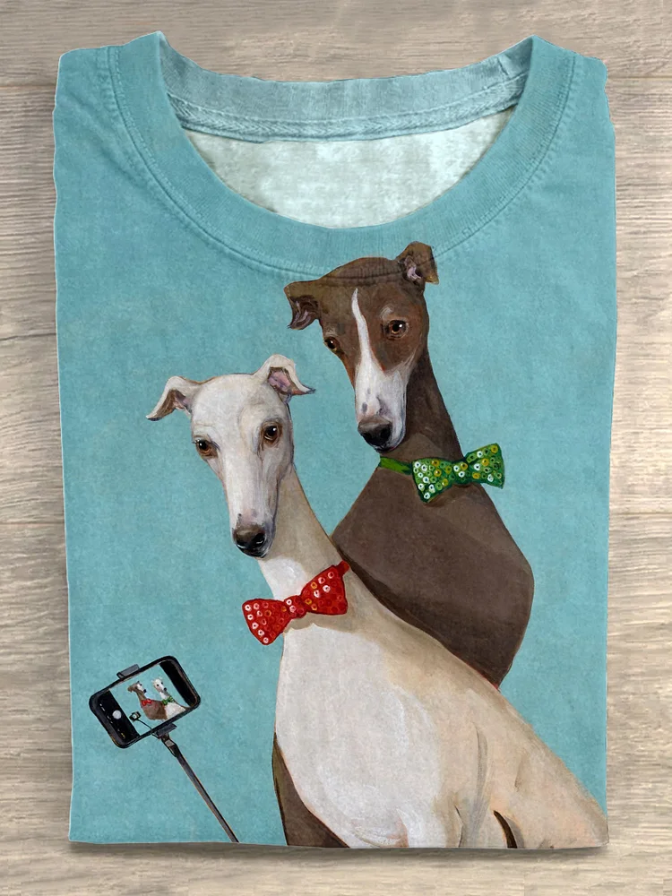 Funny Animal Dog Art Print T-shirt