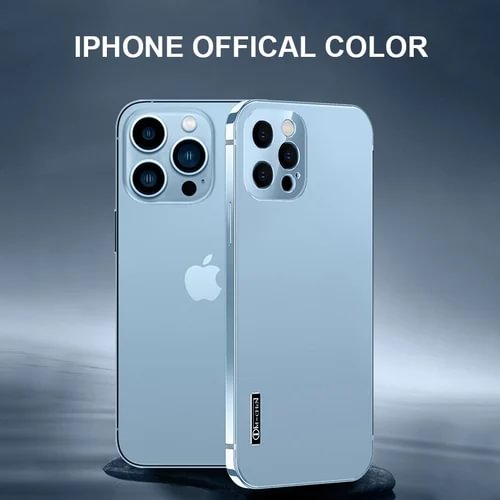 2022 Sierra Blue Stainless Steel Frame Matte Case Cover For iPhone