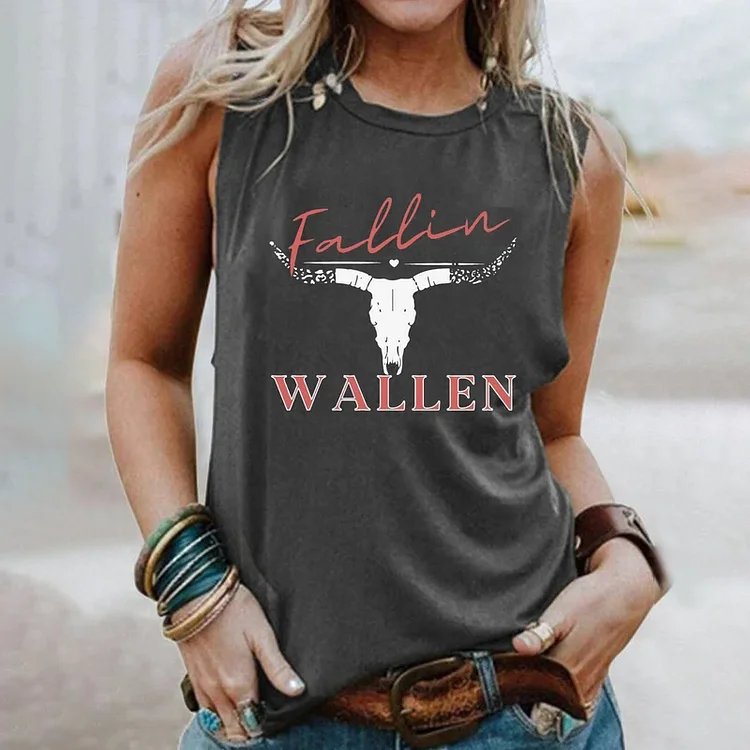 Wallen Print Sleeveless Tank Top