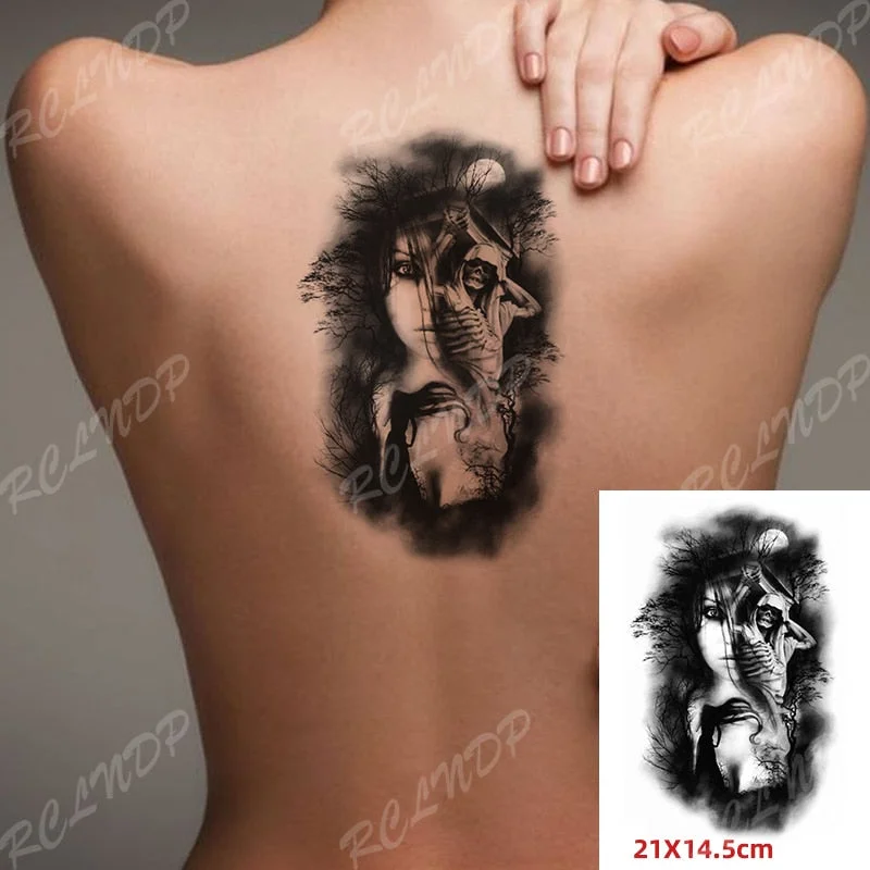 Waterproof Temporary Tattoo Sticker cartoon anime knife sexy girl cat Fake Tatto Flash Tatoo big size tattoos for Women Men