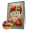 Cardinal de maison - perceuse ronde peinture diamant - 30*45cm