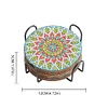 8pcs DIY Anti Slip Mandala Coasters Stackable Creative for Tabletop Protection