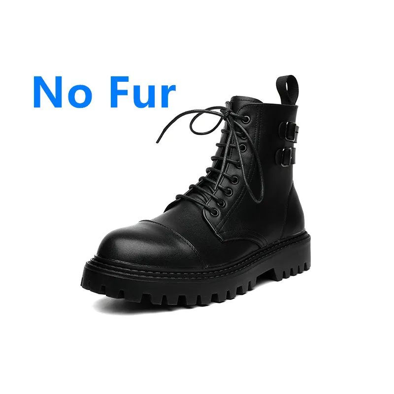Gamechancemagic Mens Fashion Boots Fashion Designer Winter Boot Formal Dress Shoes for Men Leather Punk Ankle Boots Warm Platform Adulto Shoes