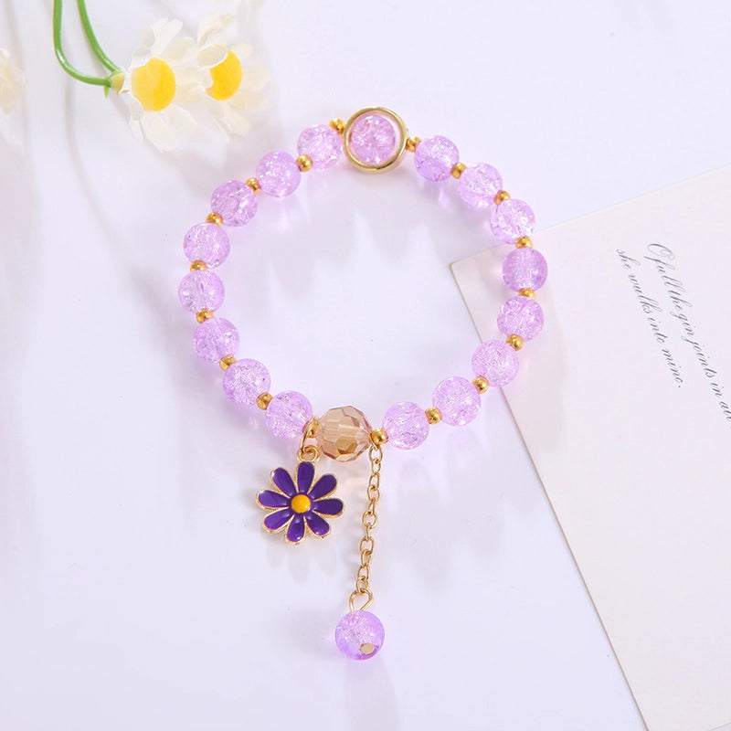 Flower Bracelet Handmade Design Popcorn Crystal Bracelet Korean Girl’s Personality Best Friend Couple’s Bracelet Daisy