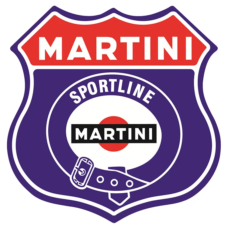Martini - Shield Vintage Tin Enseignes / Panneaux en bois - 11.8x11.8in