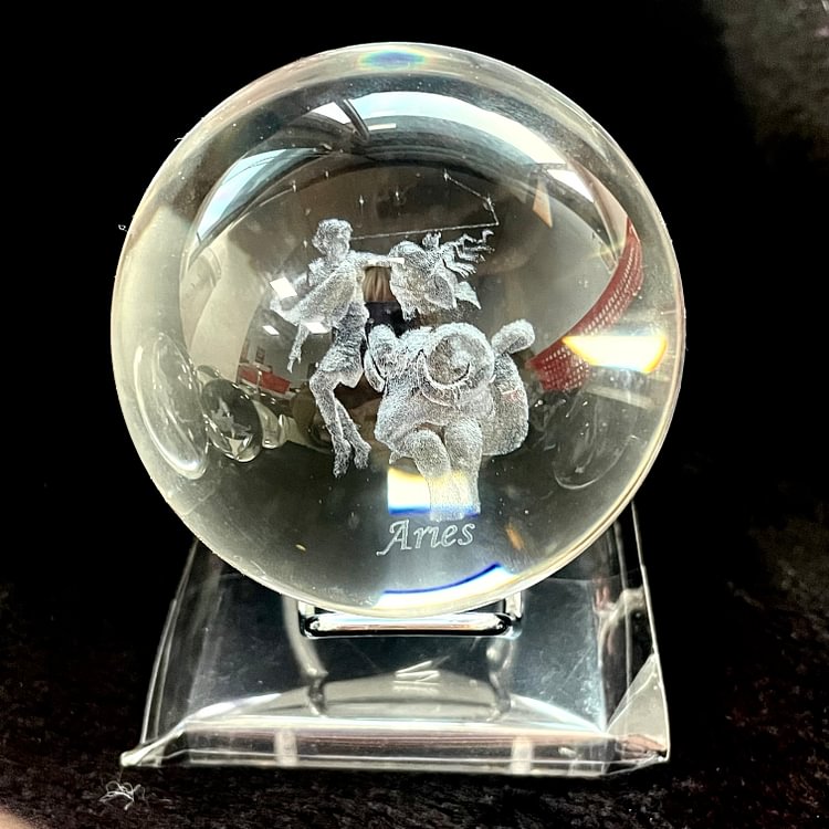 3D Inner Carved Zodiac Glass Sphere