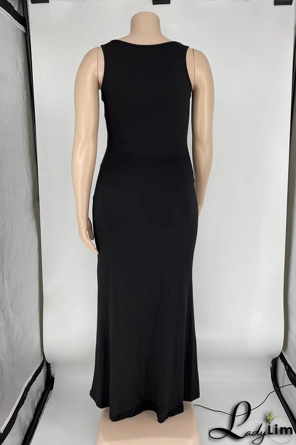 Purple Sexy Casual Plus Size Solid Basic U Neck Vest Dress