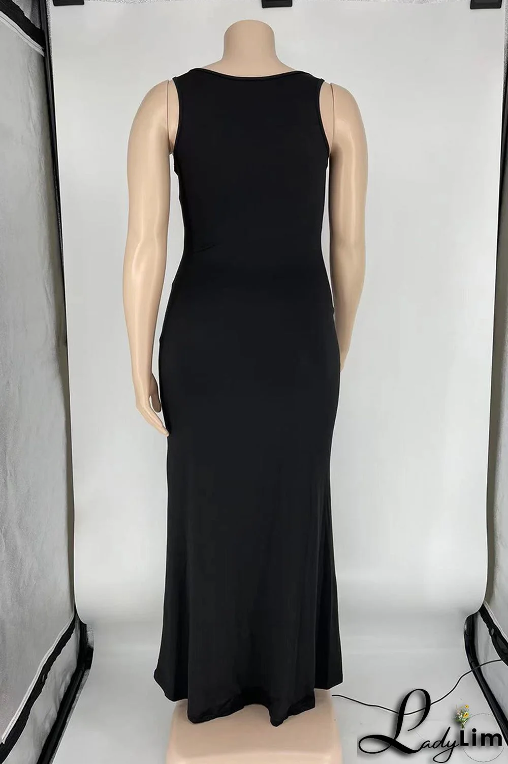 Purple Sexy Casual Plus Size Solid Basic U Neck Vest Dress