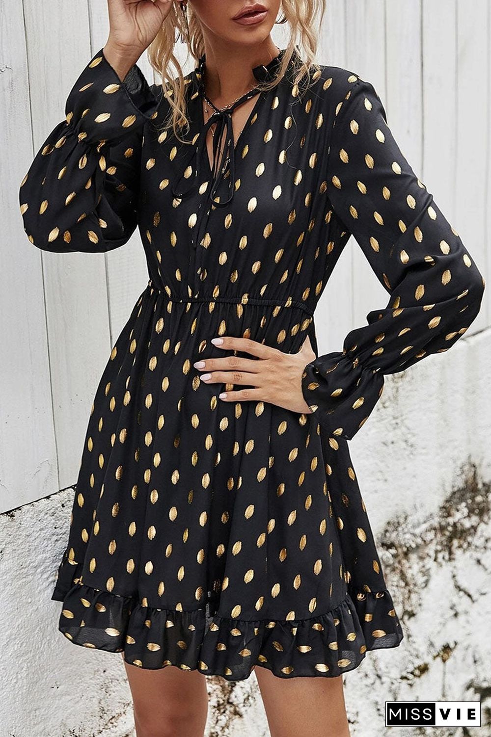 Fashion Street Print V Neck A Line Dresses