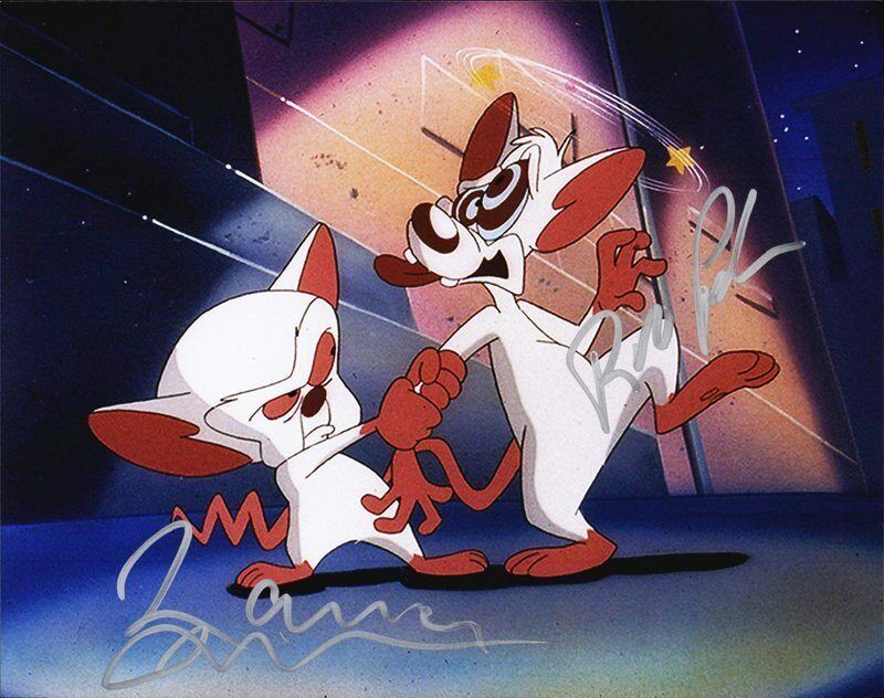 Rob Paulsen & Maurice LaMarche authentic signed 8x10 Photo Poster painting |CERT Autograph D1