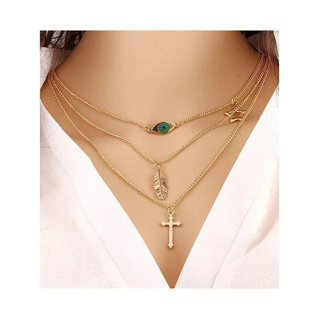 Women plus size clothing Womens Simple Multi-layer Alloy Necklaces-Nordswear