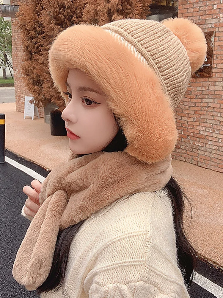 Women Winter Solid Color Adult Plush Hat