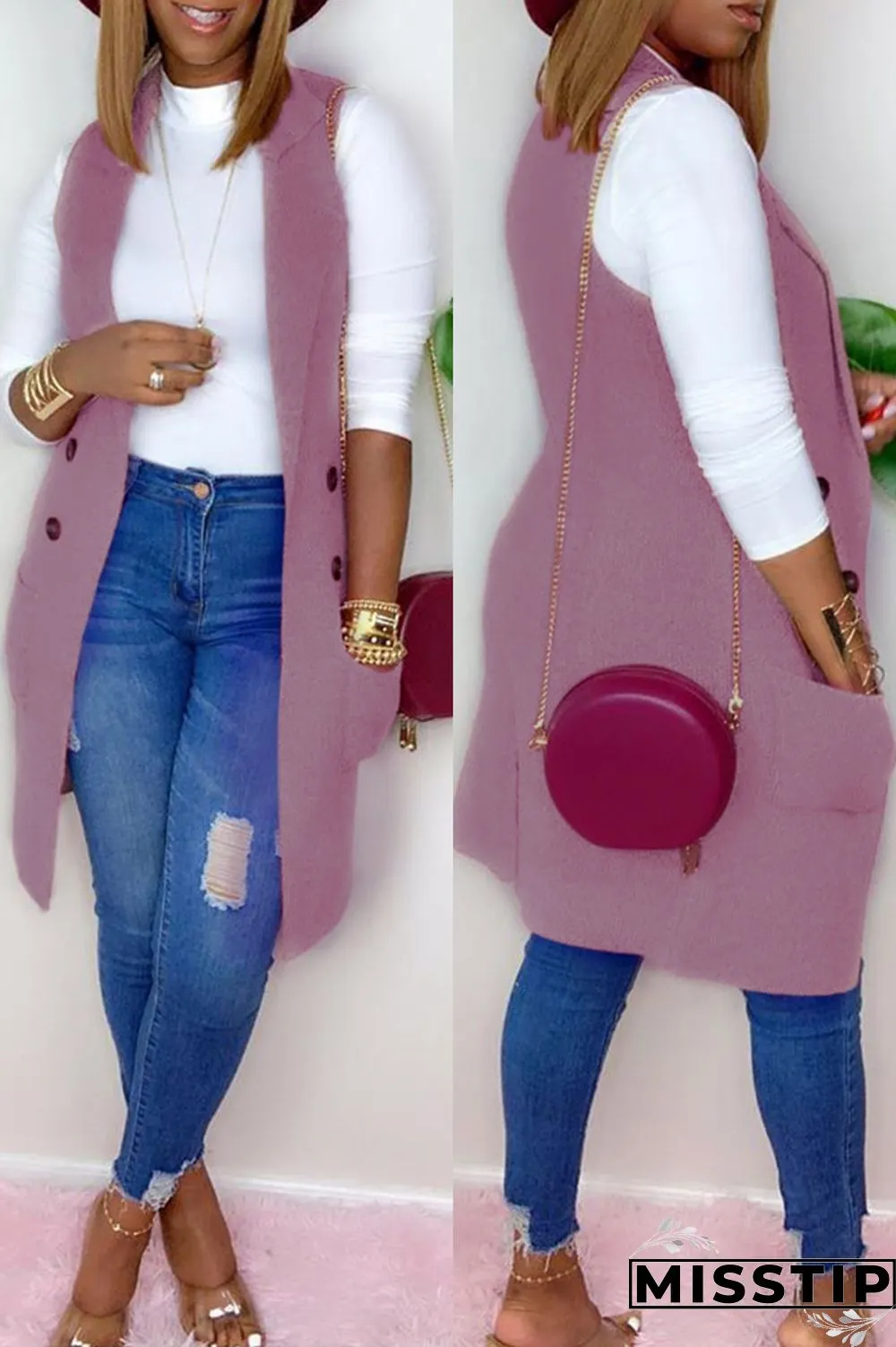 Grey Fashion Casual Solid Cardigan Turndown Collar Outerwear