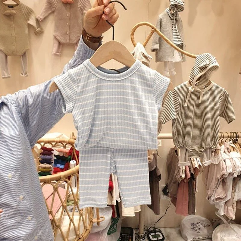 New 2020 Summer Baby Clothing Set Paid Vest Tops and Bloomers 2pcs 0-3Yrs Baby Girls Clothes