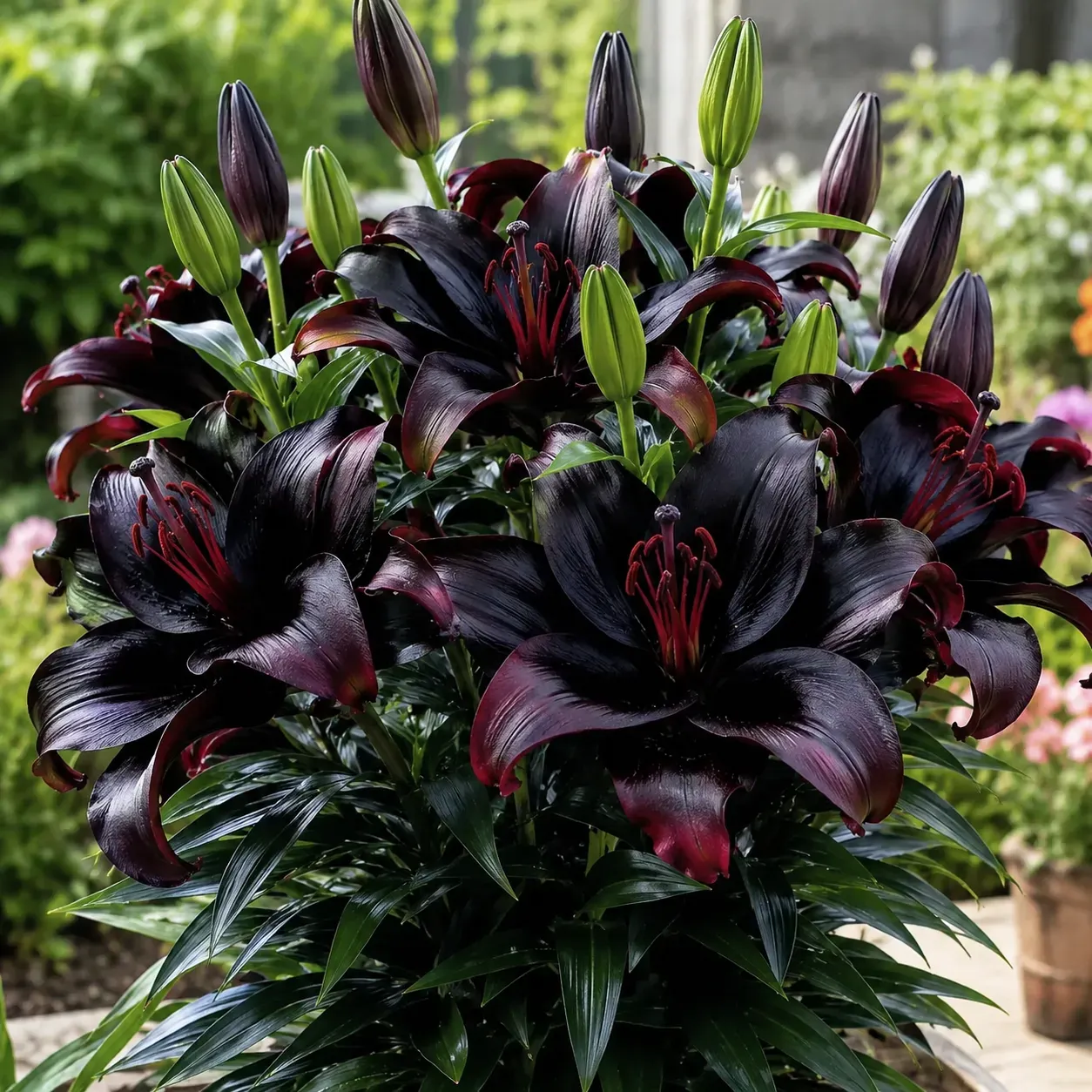 Colorful lily flowers