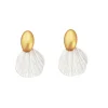Magnify Golden & Silver Fan Shaped Earrings