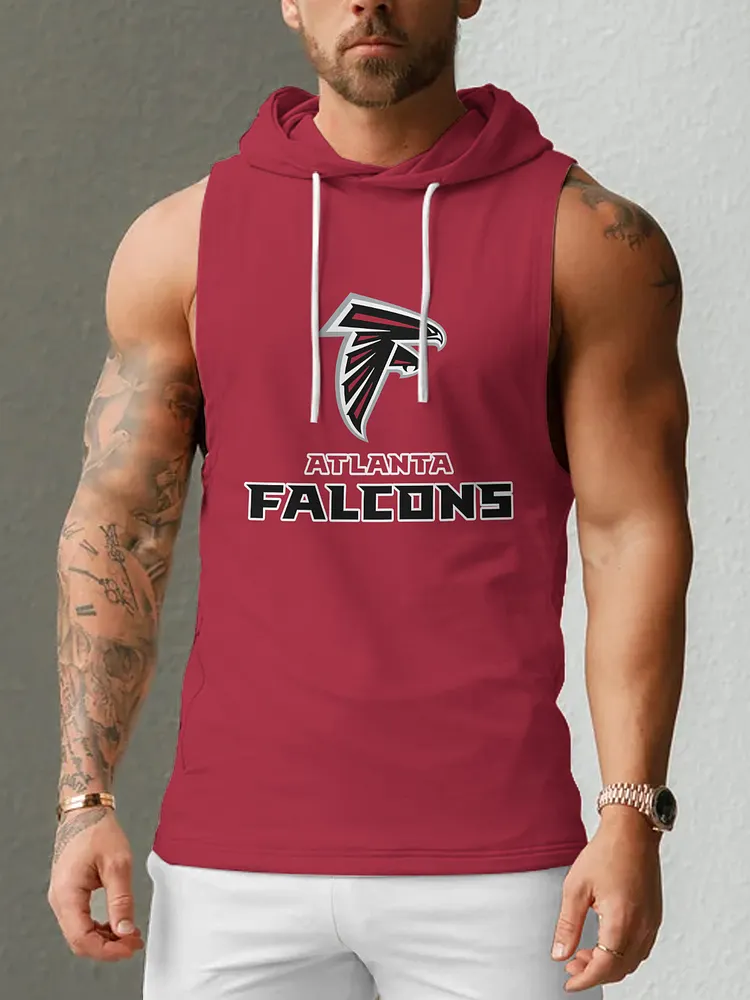 Atlanta Falcons Men's  Casual Comfy Sleeveless Hooded Tank Top