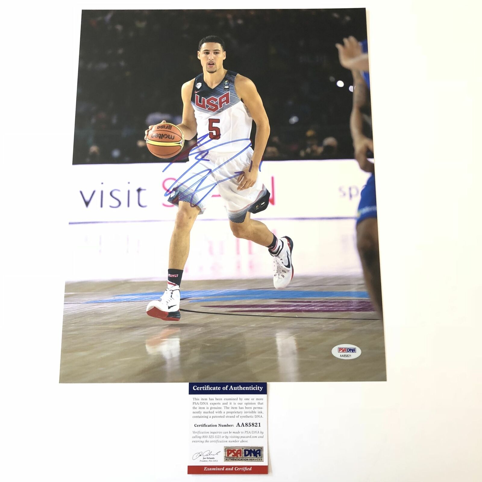 Klay Thompson signed 11x14 Photo Poster painting PSA/DNA Golden State Warriors Autographed