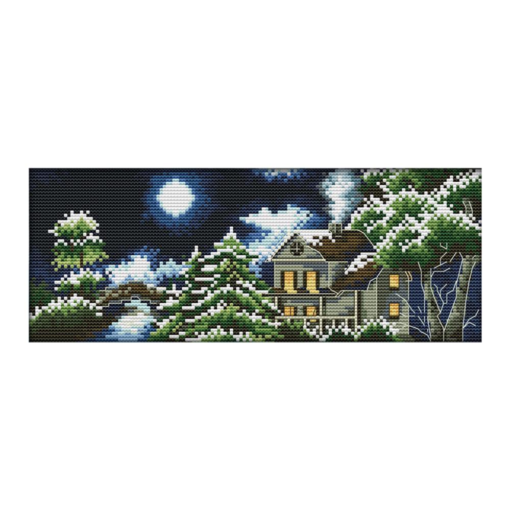 

Castle - 14CT Stamped Cross Stitch - 34*15cm, 501 Original