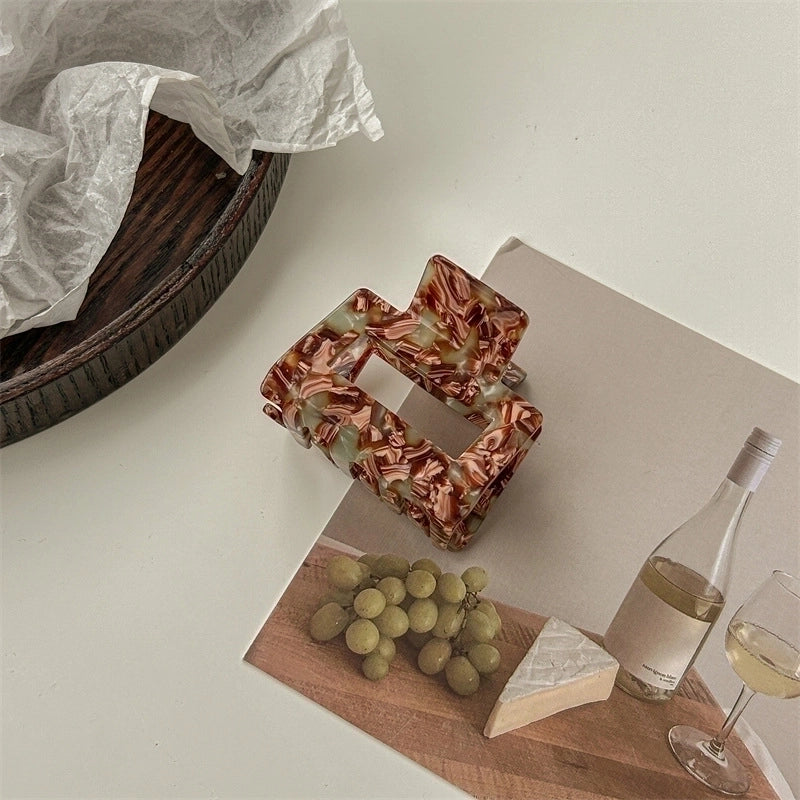 Women’s Minimalist Classic Style Color Block Acetic Acid Sheets Hair Claws