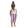 Kids Girl 4th Of July Independence Day Print Sleeveless Jumpsuit Rompers