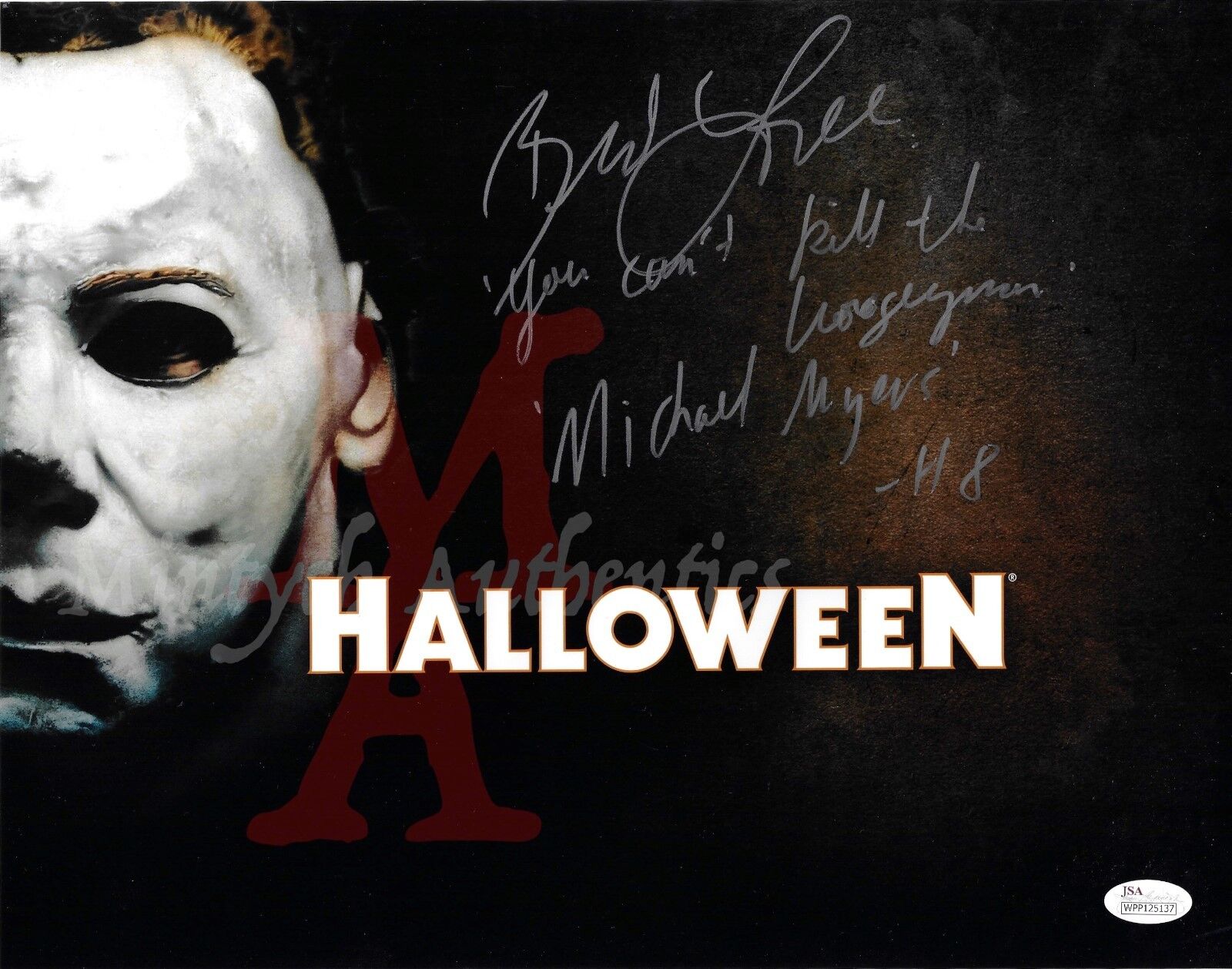 BRAD LOREE AUTO SIGNED 11x14 Photo Poster painting! HALLOWEEN! MICHAEL MYERS! JSA COA! HORROR