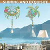 Crab & Turtle 5D Diamond Painting Suncatcher with Crystal Pendant, Double-Sided Hanging Wind Chime Kit for Adults | Beach Coastal Ocean Decor