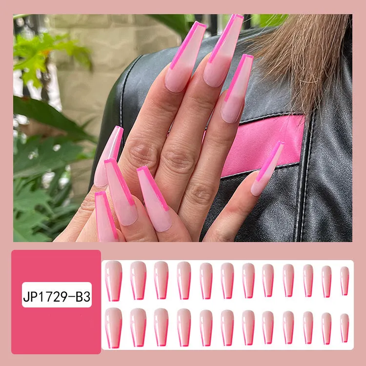 Women's Art Removable Fake Nail Wearing Armor Long Trapezoid Wearable Nail
