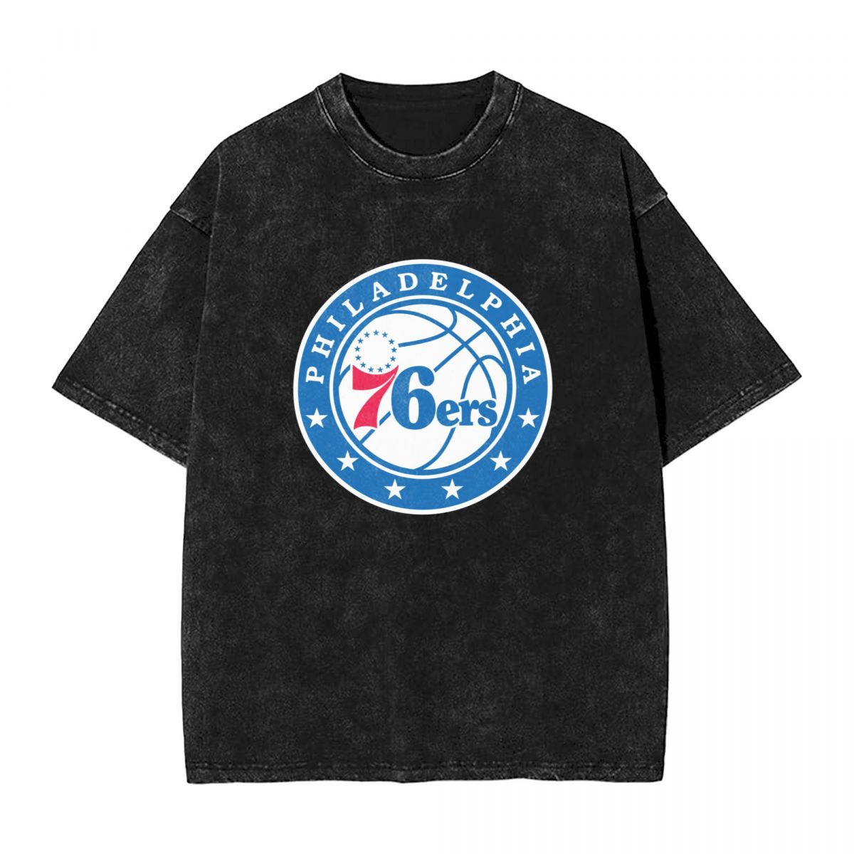 Philadelphia 76ers Logo Vintage Oversized T-Shirt Men's