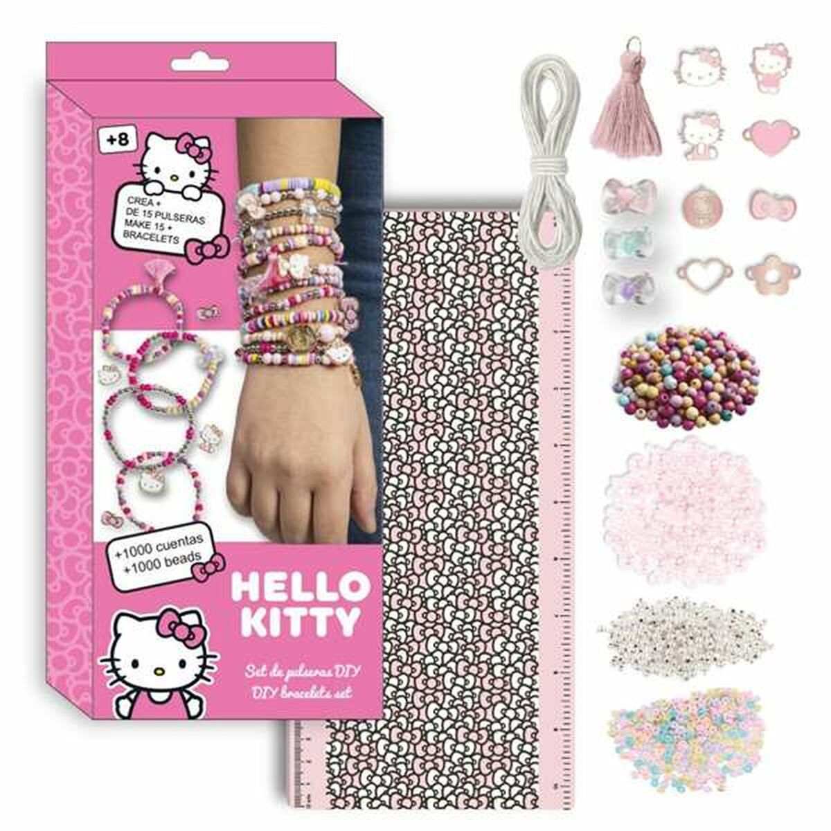 Bracelet and Necklace Making Kit Hello Kitty Pink