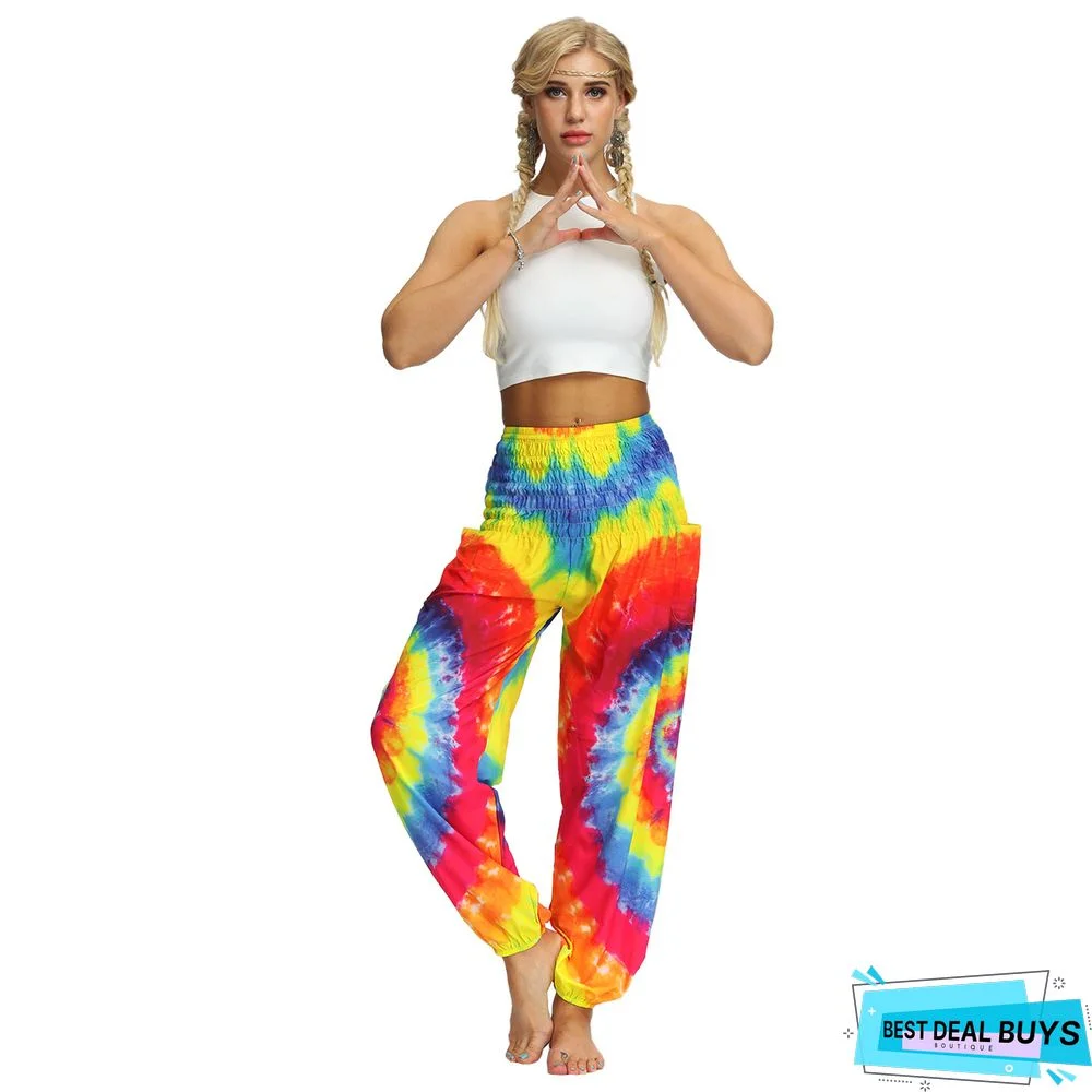 Casual Plus Size Printed Pants