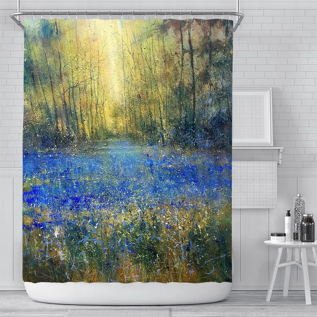 3D Nordic Style Art Painting Bath curtain Waterproof Shower Curtains Geometric Bath Screen Printed Curtain for Bathroom Navidad